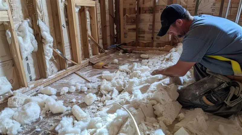 contractor-evaluating-thickness-placement-existing-insulation-before-adding-more